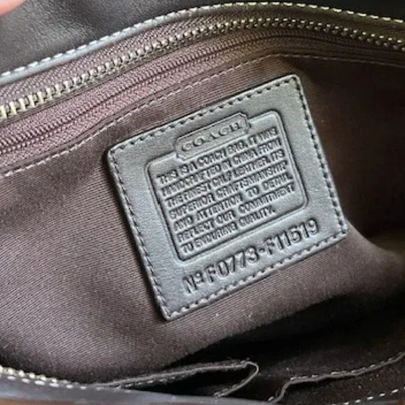 Chocolate Patent Leather COACH Wingtip Tote - Picture 5 of 5